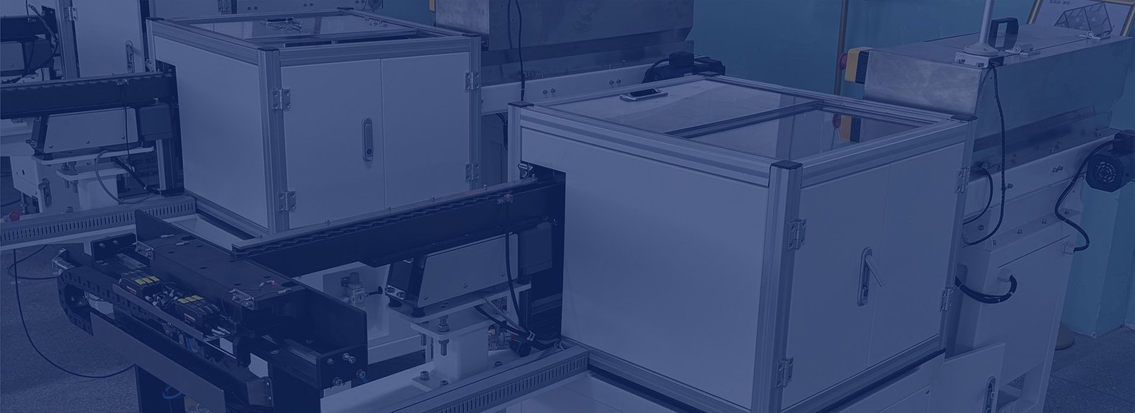 Guarded automated feeding equipment with inline track and machine interface